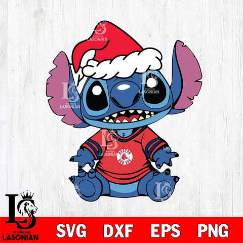 Boston Red Sox Baby Stitch Christmas SVG DXF EPS PNG file, Cut file cricut, Instant Download