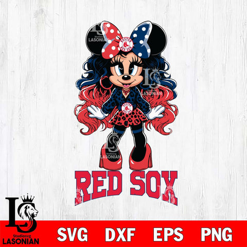 Boston Red Sox Beauty Minnie Mouse Svg Eps Dxf Png File, Digital Download, Instant Download