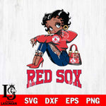 Boston Red Sox Betty Boop Black Fan Girl Svg Eps Dxf Png File, Digital Download, Instant Download