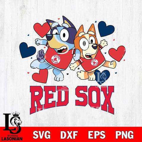 Boston Red Sox Bluey & Bingo 10 Svg Eps Dxf Png File, MLB svg, Digital Download, Instant Download