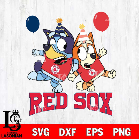 Boston Red Sox Bluey & Bingo 11 Svg Eps Dxf Png File, MLB svg, Digital Download, Instant Download