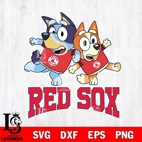 Boston Red Sox Bluey & Bingo 13 Svg Eps Dxf Png File, MLB svg, Digital Download, Instant Download