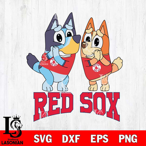 Boston Red Sox Bluey & Bingo 15 Svg Eps Dxf Png File, MLB svg, Digital Download, Instant Download