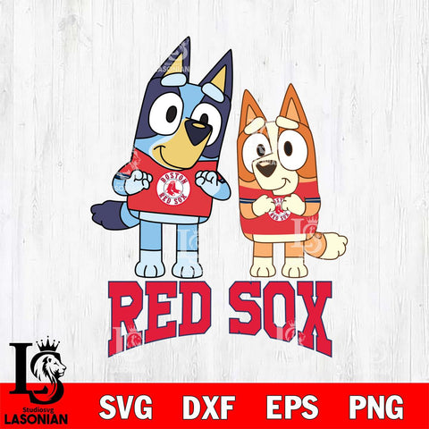 Boston Red Sox Bluey & Bingo 6 Svg Eps Dxf Png File, MLB svg, Digital Download, Instant Download