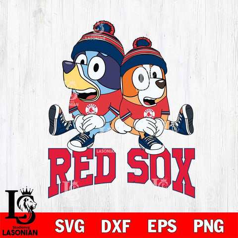 Boston Red Sox Bluey & Bingo 8 Svg Eps Dxf Png File, MLB svg, Digital Download, Instant Download