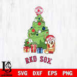 Boston Red Sox Bluey Chilli Christmas Tree Svg Eps Dxf Png File, Digital Download