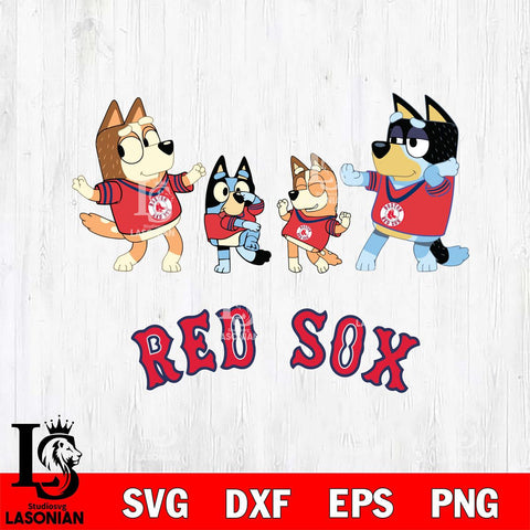 Boston Red Sox Bluey Dance Squats Svg Eps Dxf Png File, Digital Download, Instant Download