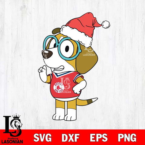 Boston Red Sox Bluey Honey Christmas Svg Eps Dxf Png File, Digital Download, Instant Download