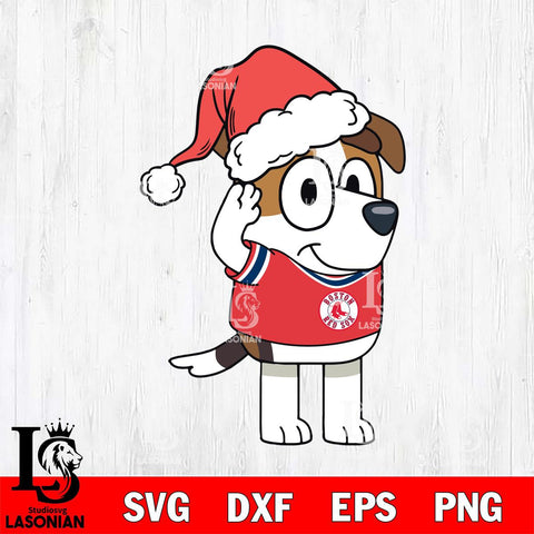 Boston Red Sox Bluey Jack Christmas Svg Eps Dxf Png File, Digital Download, Instant Download