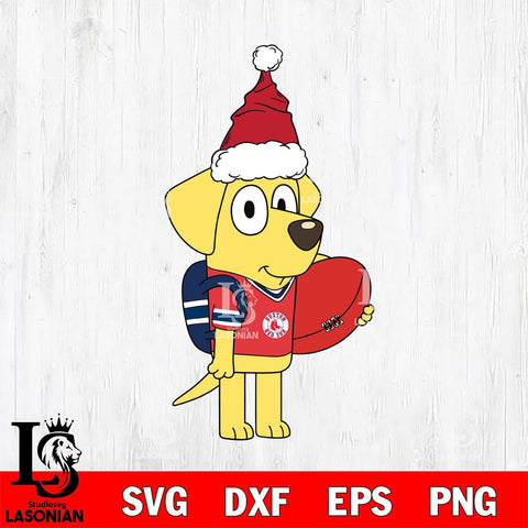 Boston Red Sox Bluey Lucky Christmas Svg Eps Dxf Png File, Digital Download, Instant Download