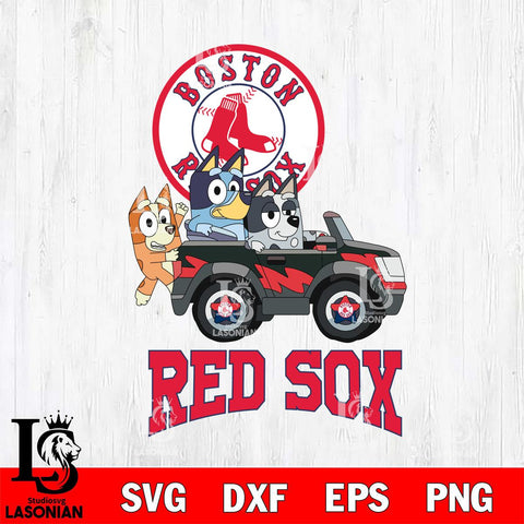 Boston Red Sox Bluey friends Svg Eps Dxf Png File, MLB svg, Digital Download, Instant Download