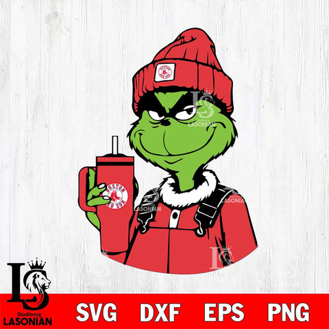 Boston Red Sox Boujee Grinch 2 Svg Eps Dxf Png File, Digital Download, Instant Download