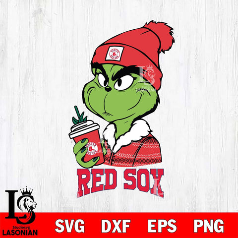 Boston Red Sox Boujee Grinch Christmas Cut Files Cricut, Svg Dxf Eps Png file , Silhouette