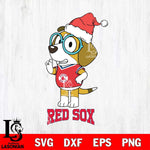 Boston Red Sox Christmas Bluey Honey Sport Cricut , Christmas Svg , Bluey svg , Digital Download, dxf eps png pdf file