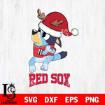 Boston Red Sox Christmas Bluey Santa Claus Cricut , Christmas Svg , Bluey svg , Digital Download, dxf eps png pdf file