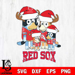 Boston Red Sox Christmas Bluey Santa Family Cricut , Christmas Svg , Bluey svg , Digital Download, dxf eps png pdf file