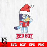 Boston Red Sox Christmas Bluey Say Hi Cricut , Christmas Svg , Bluey svg , Digital Download, dxf eps png pdf file