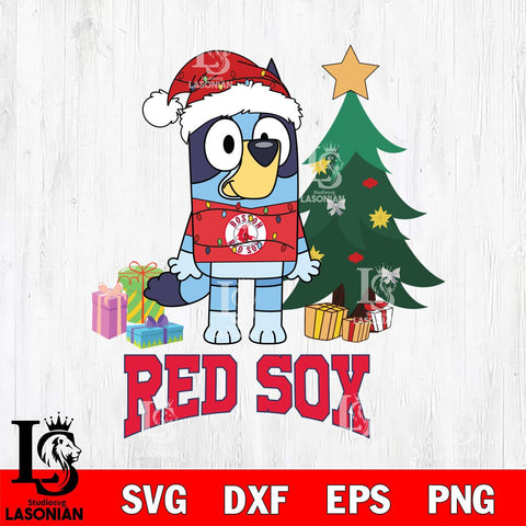 Boston Red Sox Christmas Bluey Tree Sport Cricut , Christmas Svg , Bluey svg , Digital Download, dxf eps png pdf file