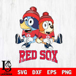 Boston Red Sox Christmas Bluey & Bingo Sit Cricut , Christmas Svg , Bluey svg , Digital Download, dxf eps png pdf file