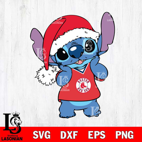 Boston Red Sox Cute Stitch Christmas SVG DXF EPS PNG file, Cut file cricut, Instant Download