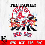 Boston Red Sox Family Bluey Christmas Svg Eps Dxf Png File, Digital Download