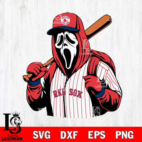 Boston Red Sox Ghostface 3 Svg Eps Dxf Png File, Digital Download, Instant Download