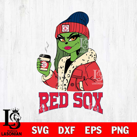 Boston Red Sox Girls Grinch Bougie Svg Eps Dxf Png File, Digital Download, Instant Download