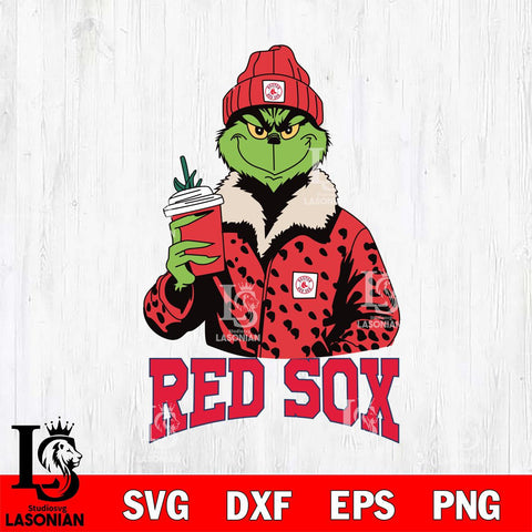 Boston Red Sox Grinch Christmas Cut Files Cricut, Svg Dxf Eps Png file , Silhouette