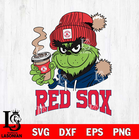 Boston Red Sox Grinch Cofffe Hoodie Cut Files Cricut, Svg Dxf Eps Png file , Silhouette