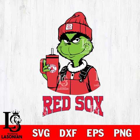 Boston Red Sox Grinch Football Christmas Cut Files Cricut, Svg Dxf Eps Png file , Silhouette