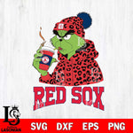 Boston Red Sox Grinch Leopard Christmas Cut Files Cricut, Svg Dxf Eps Png file , Silhouette