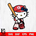 Boston Red Sox Hello Kitty 2 Svg Eps Dxf Png File, Digital Download, Instant Download