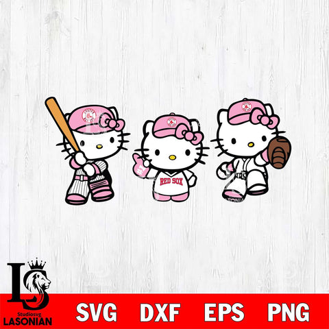 Boston Red Sox Hello Kitty Pink Baseball 12 Svg Eps Dxf Png File, MLB svg, Digital Download, Instant Download