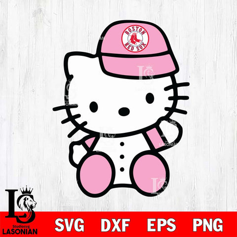 Boston Red Sox Hello Kitty Pink Baseball 5 Svg Eps Dxf Png File, MLB svg, Digital Download, Instant Download