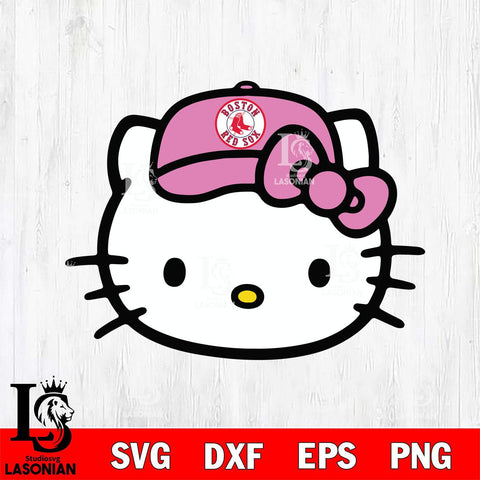 Boston Red Sox Hello Kitty Pink Baseball 6 Svg Eps Dxf Png File, MLB svg, Digital Download, Instant Download