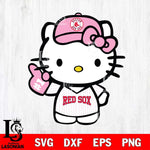 Boston Red Sox Hello Kitty Pink Baseball 9 Svg Eps Dxf Png File, MLB svg, Digital Download, Instant Download