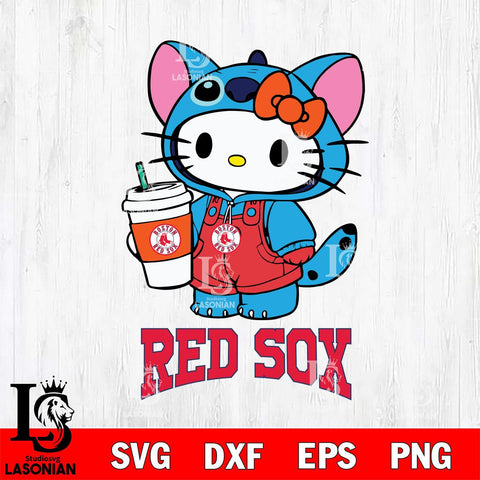 Boston Red Sox Hello Kitty Stitch Svg Eps Dxf Png File, MLB svg, Digital Download, Instant Download