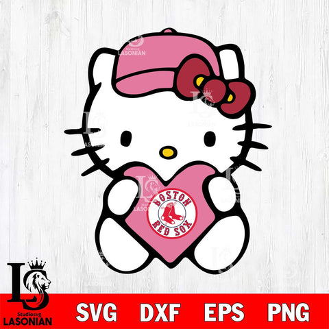 Boston Red Sox Hello Kitty sport 5 Svg Eps Dxf Png File, Digital Download, Instant Download