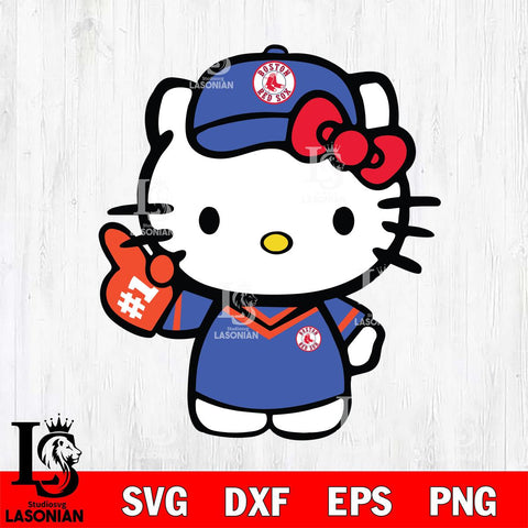 Boston Red Sox Hello Kitty sport 8 Svg Eps Dxf Png File, Digital Download, Instant Download