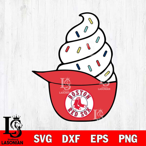 Boston Red Sox Ice Cream Hat Svg Eps Dxf Png File, Digital Download, Instant Download