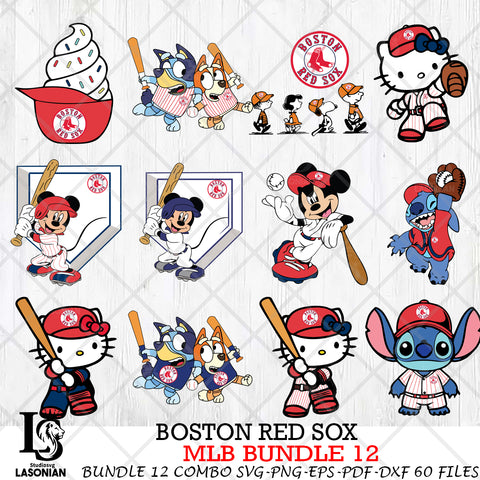 Boston Red Sox MLB Bundle 12 Svg Eps Dxf Png File, Digital Download, Instant Download