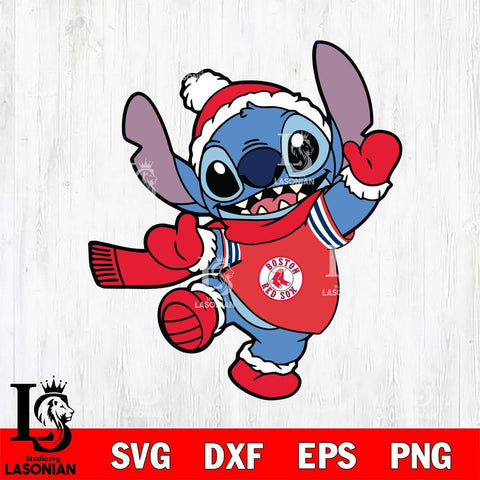 Boston Red Sox Stitch Disney Christmas SVG DXF EPS PNG file, Cut file cricut, Instant Download