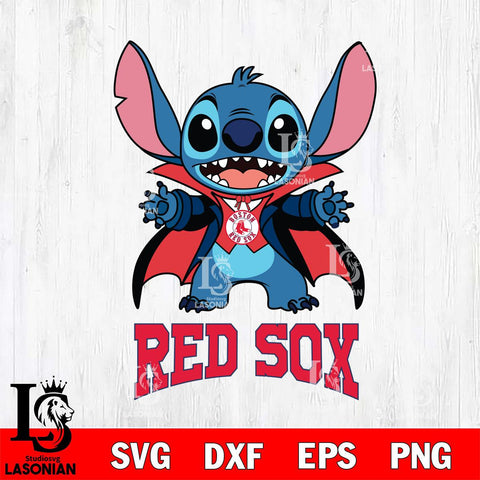 Boston Red Sox Stitch Vampire halloween Svg Eps Dxf Png File, MLB svg, Digital Download, Instant Download