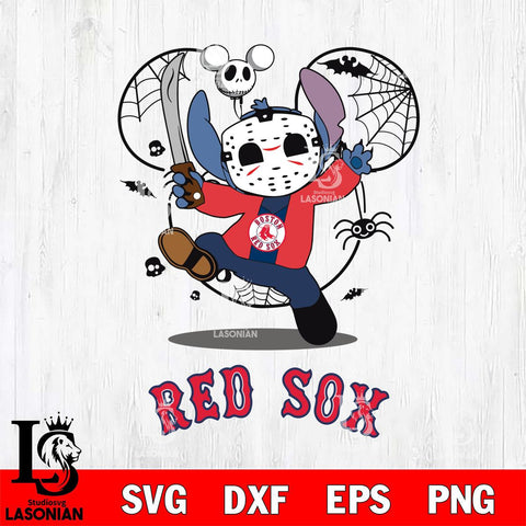 Boston Red Sox Stitch jason voorhees Halloween Svg Eps Dxf Png File, Digital Download, Instant Download