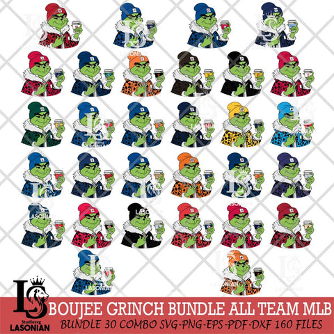 Boujee Grinch 7 MLB Svg Eps Dxf Png File, Digital Download, Instant Download