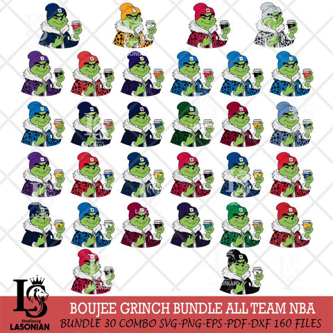 Boujee Grinch 7 NBA ALL TEAM Svg Eps Dxf Png File, Digital Download, Instant Download