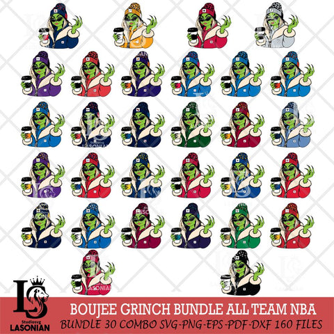 Boujee Grinch 9 NBA ALL TEAM Svg Eps Dxf Png File, Digital Download, Instant Download