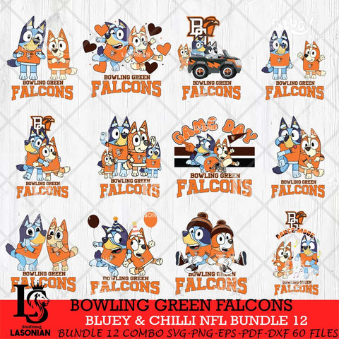 Bowling Green Falcons Bluey & Bingo Bundle 12 SVG Svg Eps Dxf Png File, Bundle NCAA svg, Digital Download, Instant Download