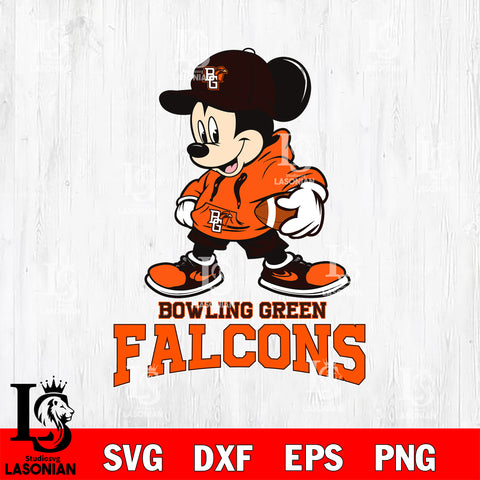 Bowling Green Falcons Mickey Mouse NCAA , Svg Eps Dxf Png File, Digital Download