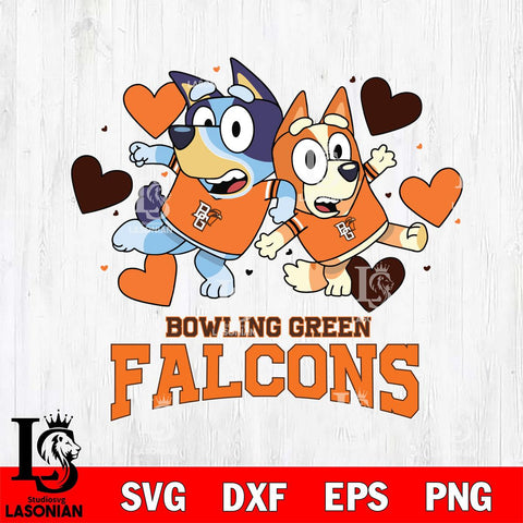 Bowling Green Falcons Bluey & Bingo 10 Svg Eps Dxf Png File, NCAA svg, Digital Download, Instant Download